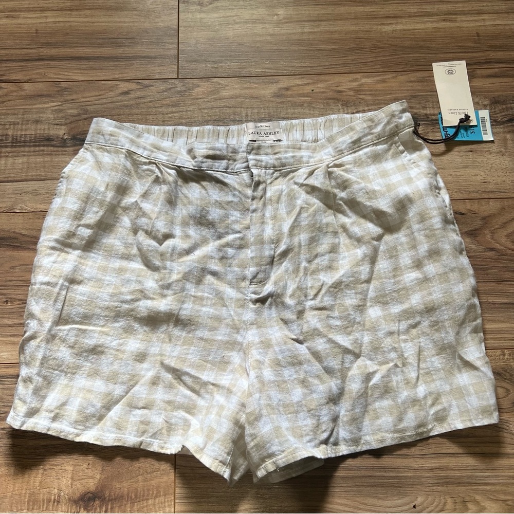 Laura Ashley Beige Checkered Women Shorts
